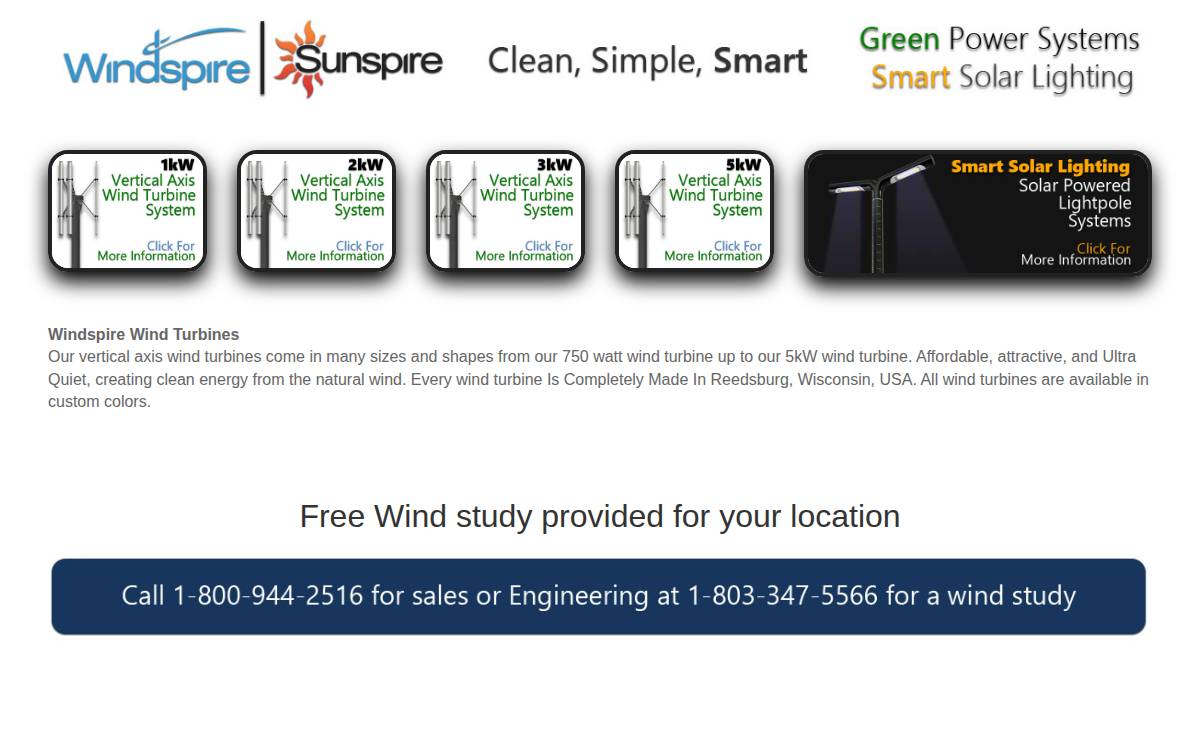 Windspireenergy website preview
