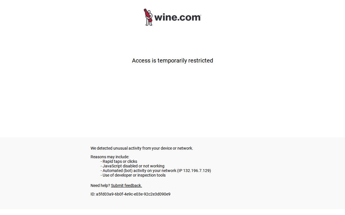 Wine website preview