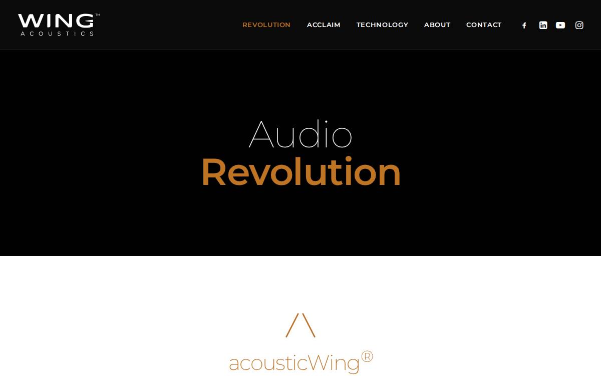 Wing Acoustics website preview