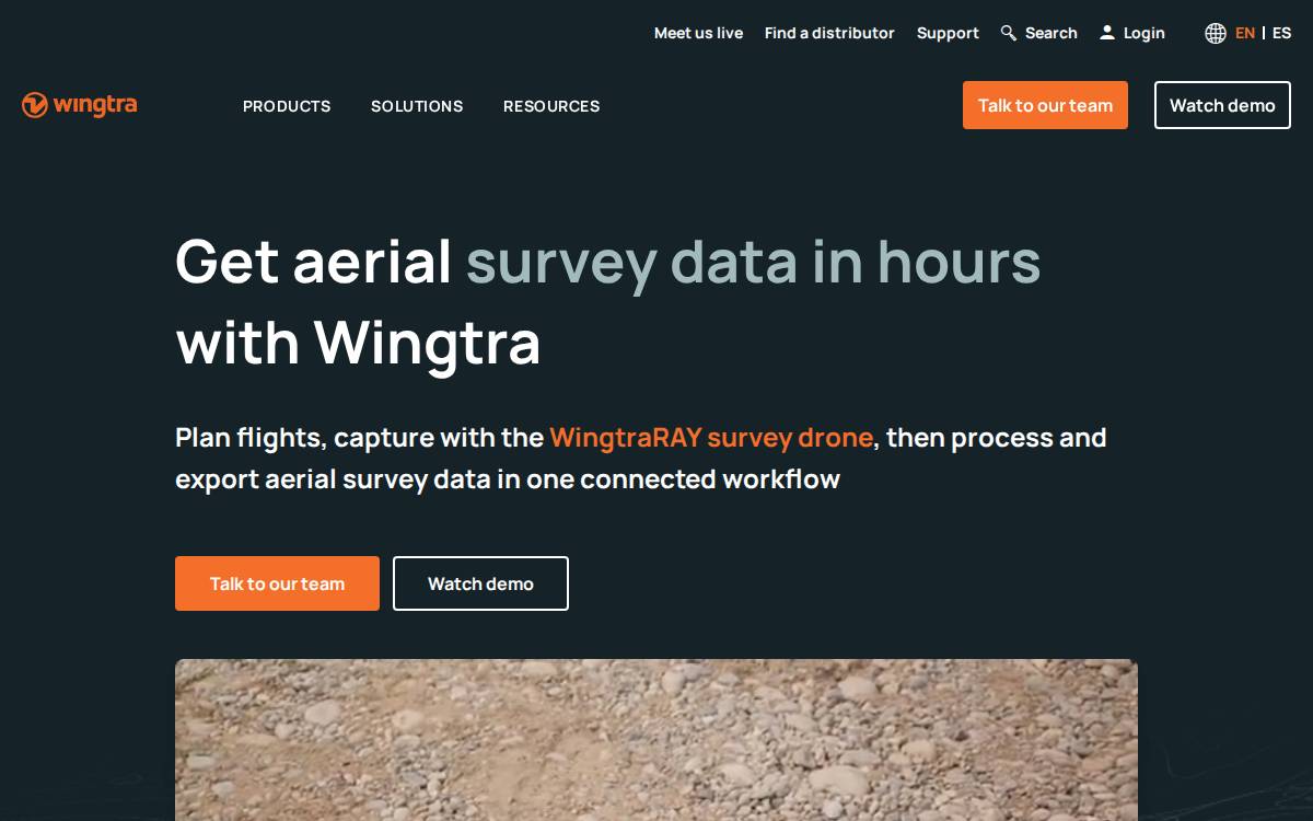 Wingtra website preview