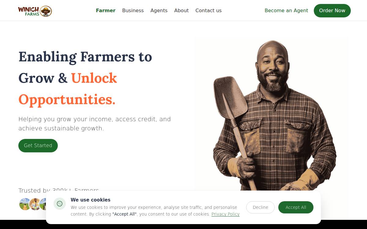 Winich Farms website preview