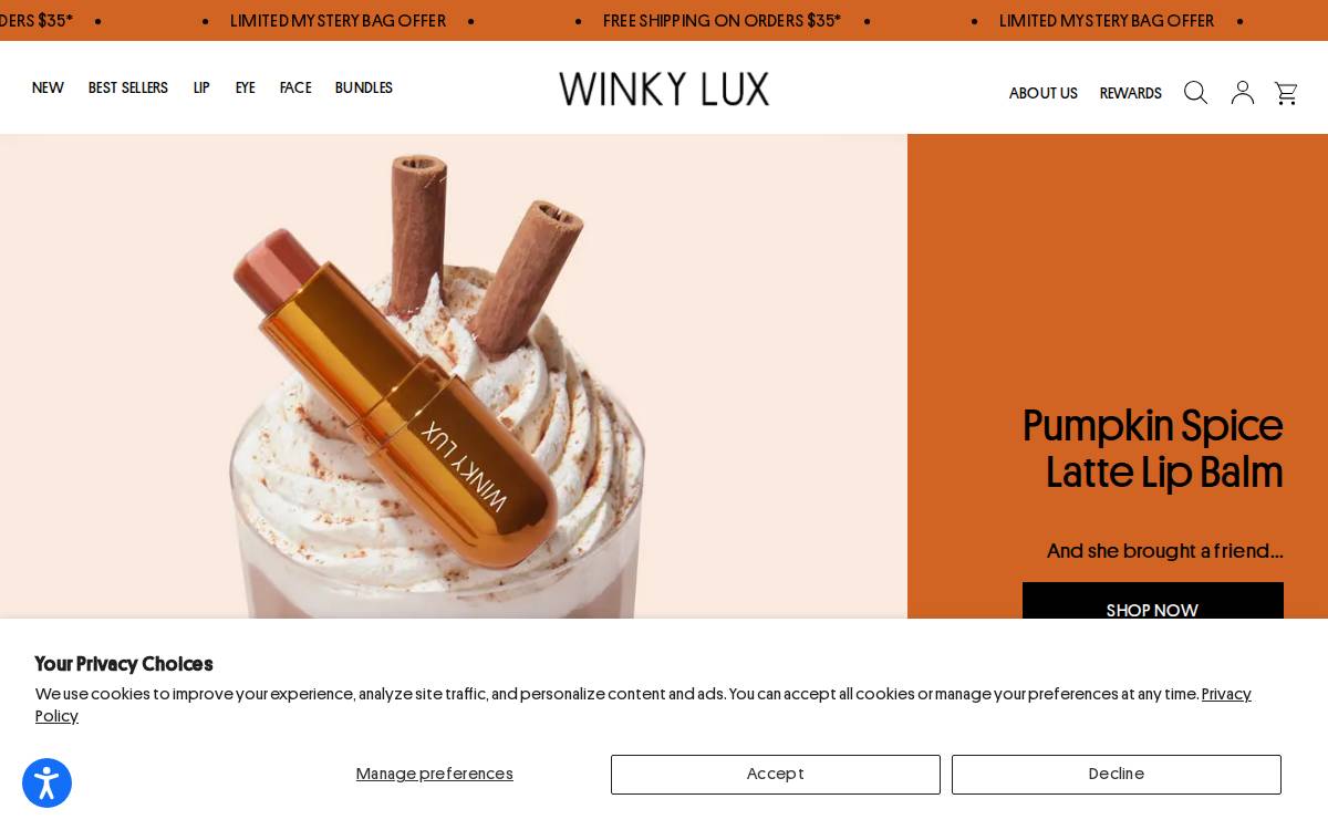 Winky Lux website preview