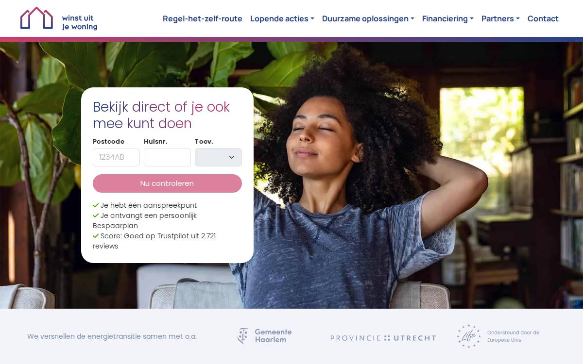 Winst uit je Woning website preview