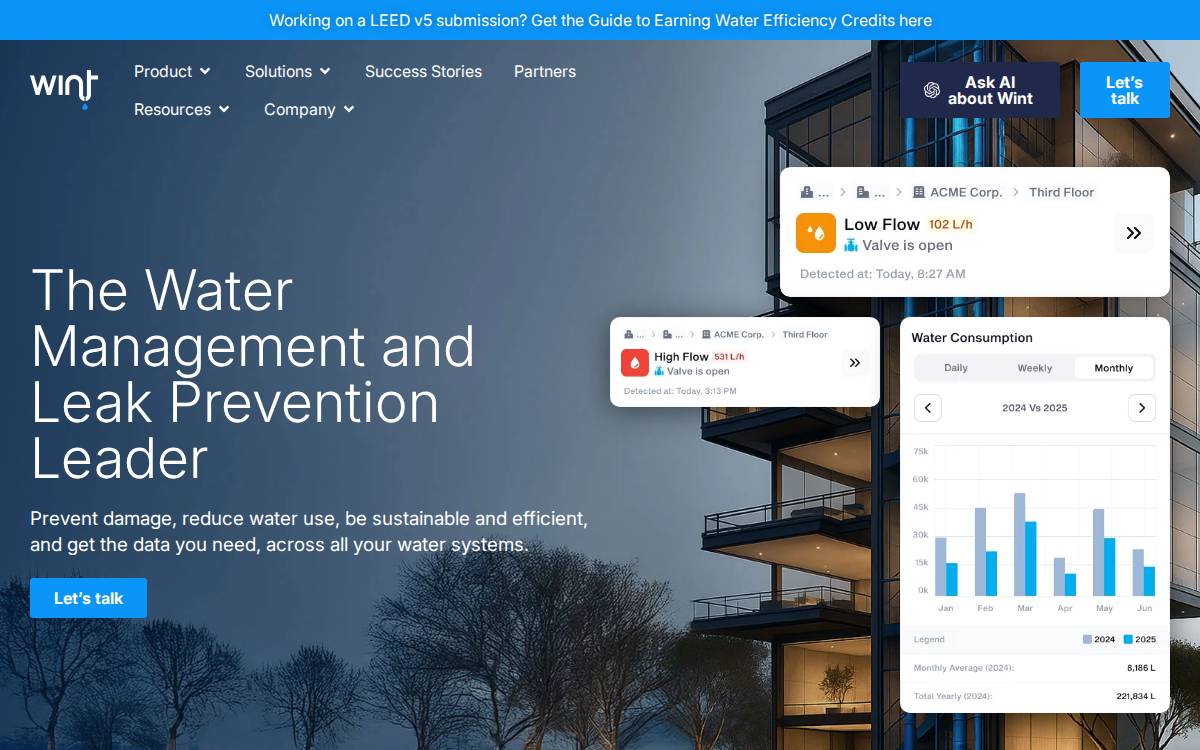 Wint website preview