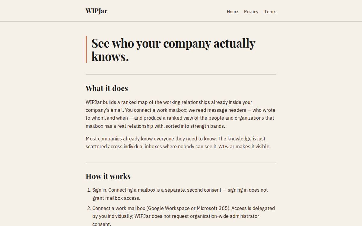Wipjar website preview
