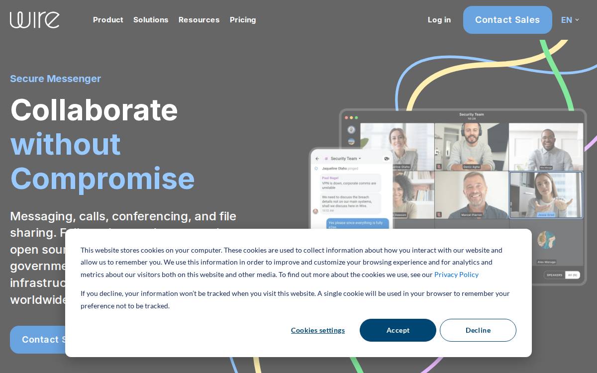 Wire website preview