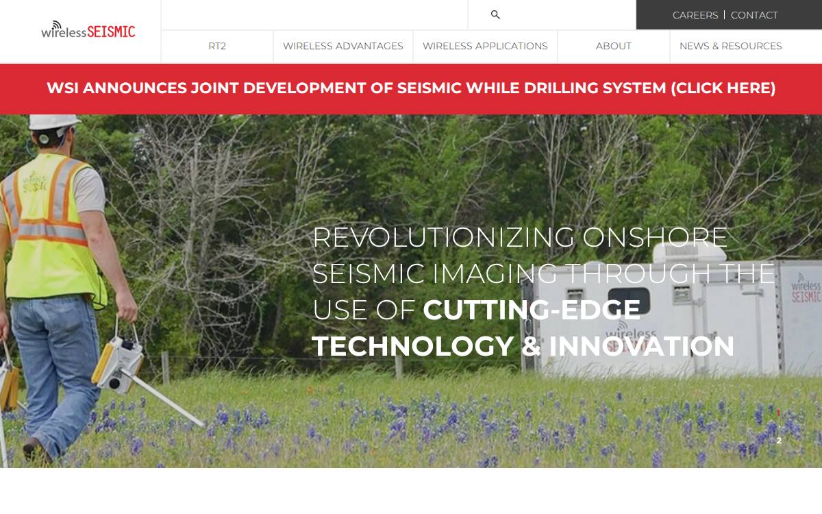 Wireless Seismic website preview