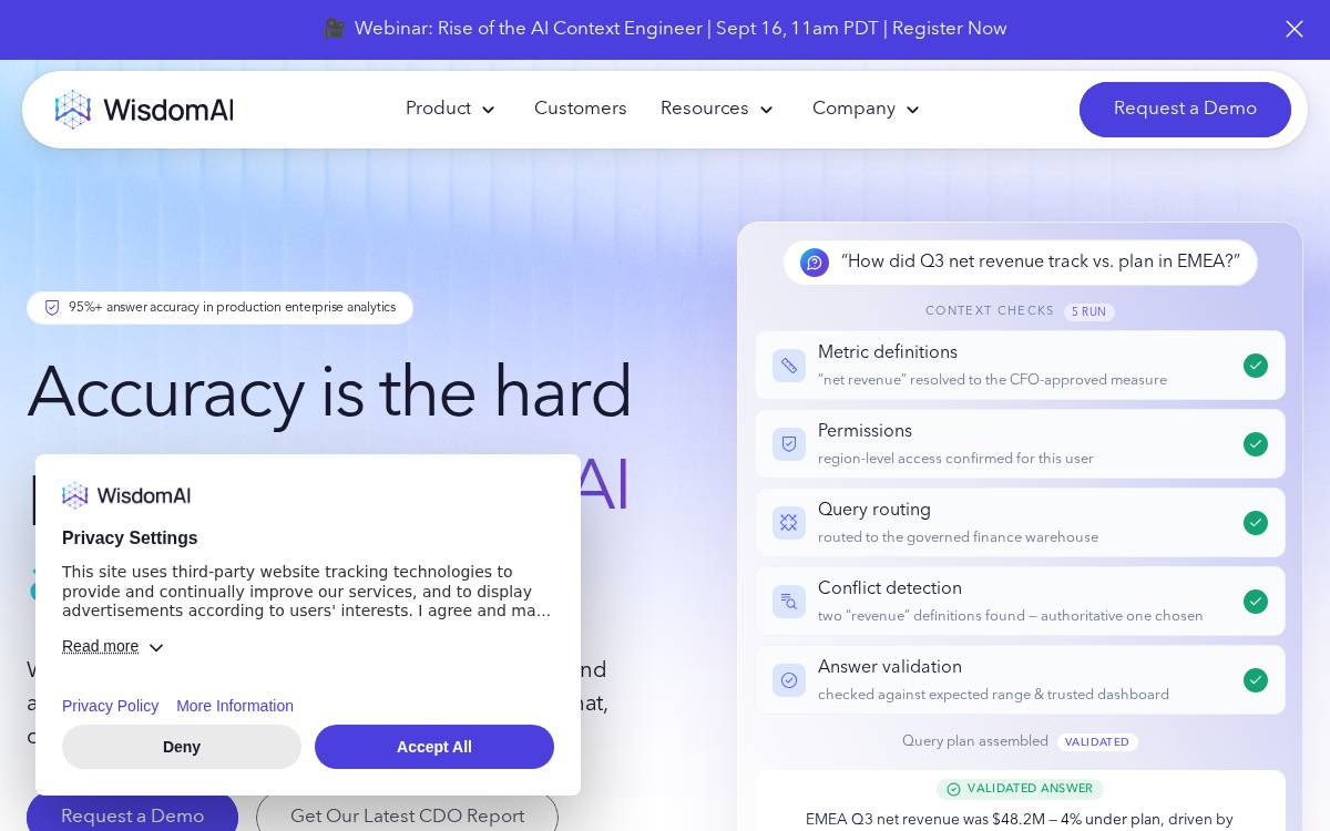 WisdomAI website preview
