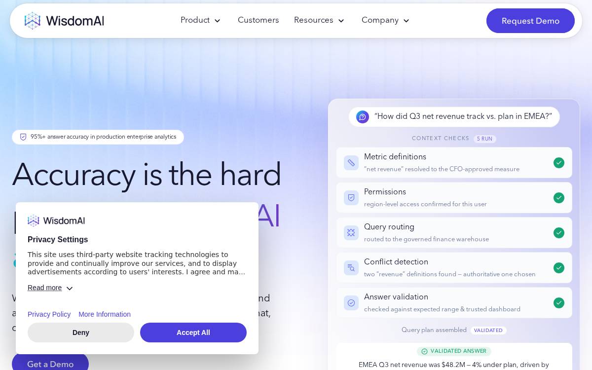 WisdomAI website preview