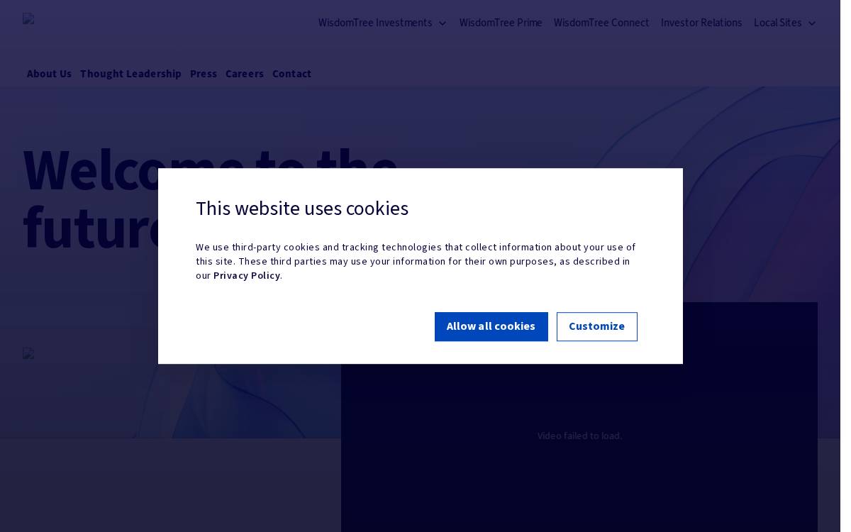 WisdomTree website preview