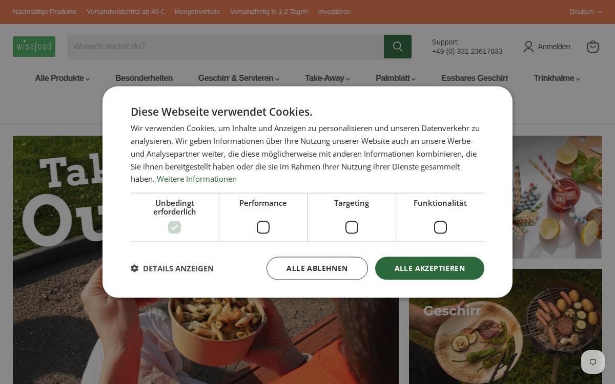 Wisefood website preview