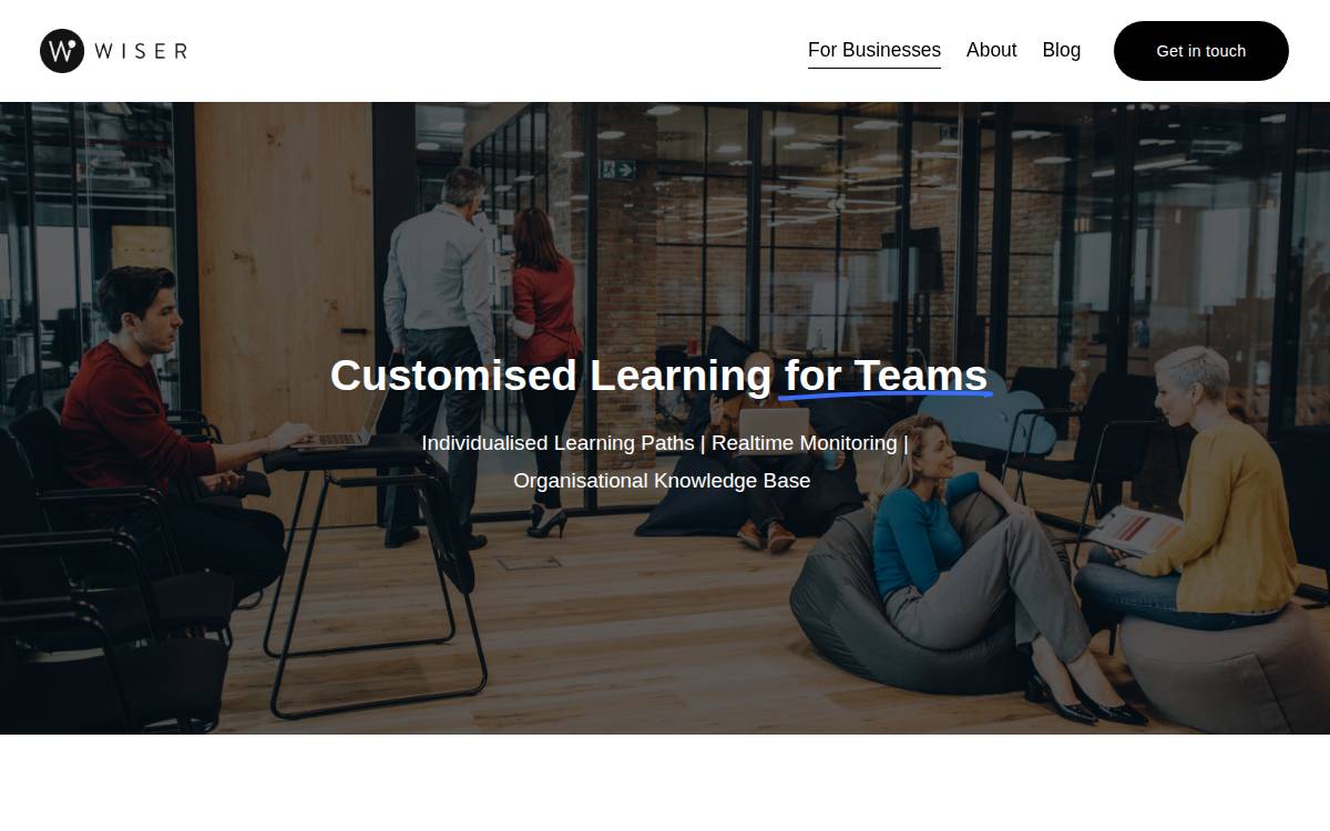 Wiser website preview