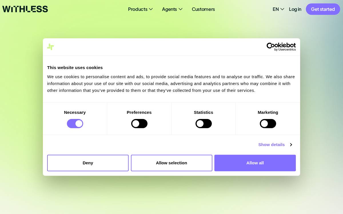 WithLess website preview