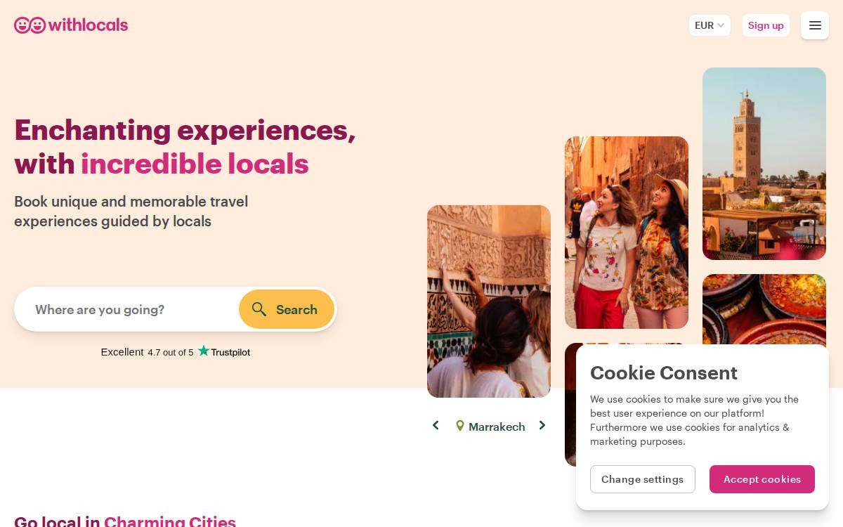 Withlocals website preview