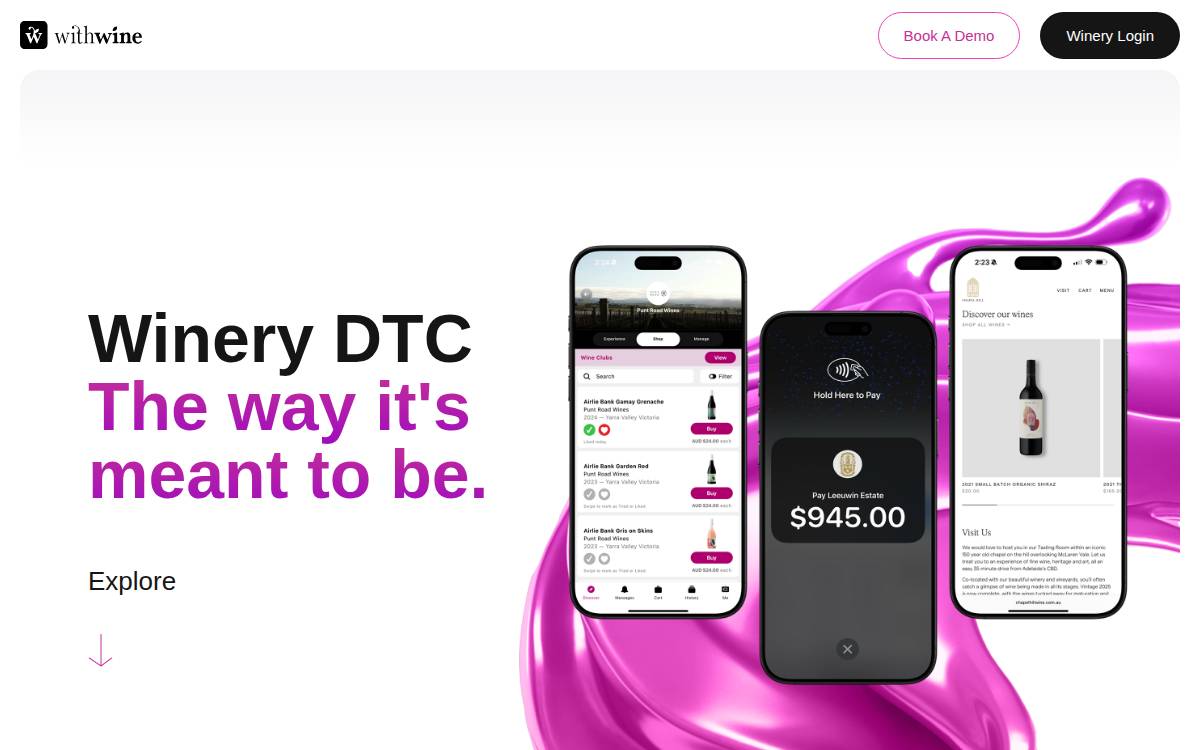 Withwine website preview