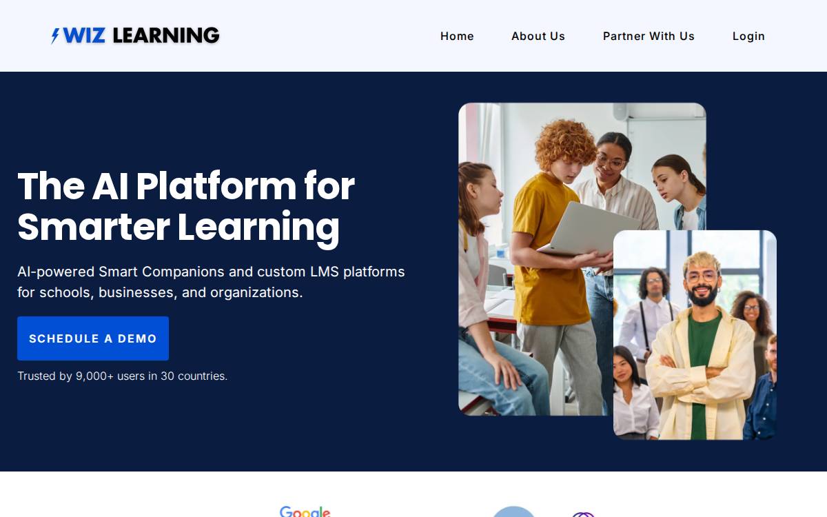 Wiz Kid Learning website preview