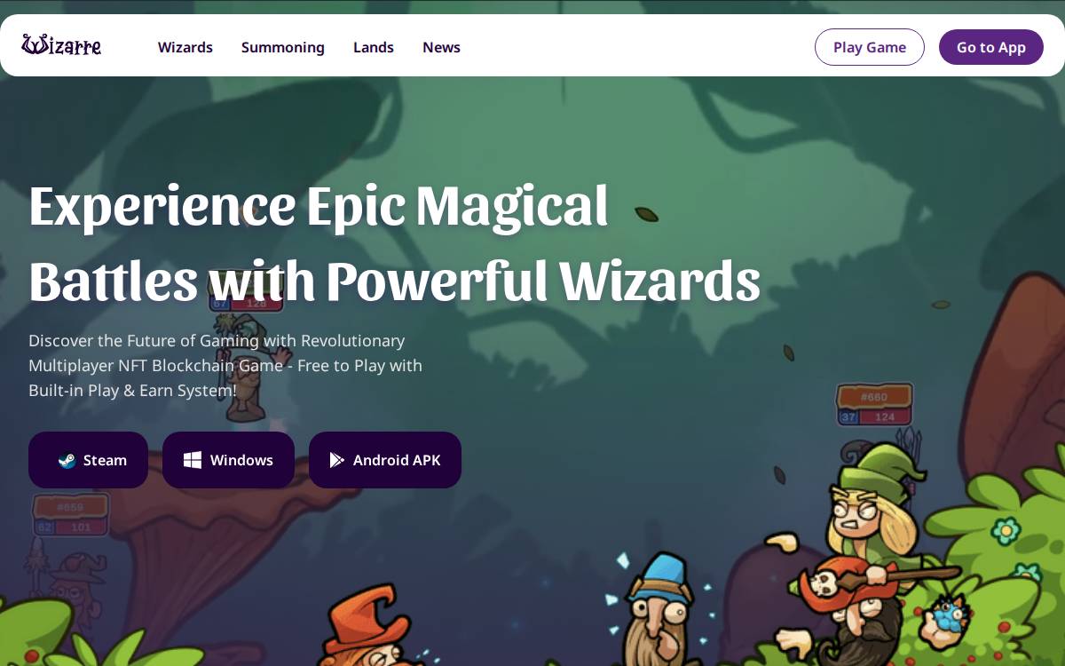 Wizarre website preview