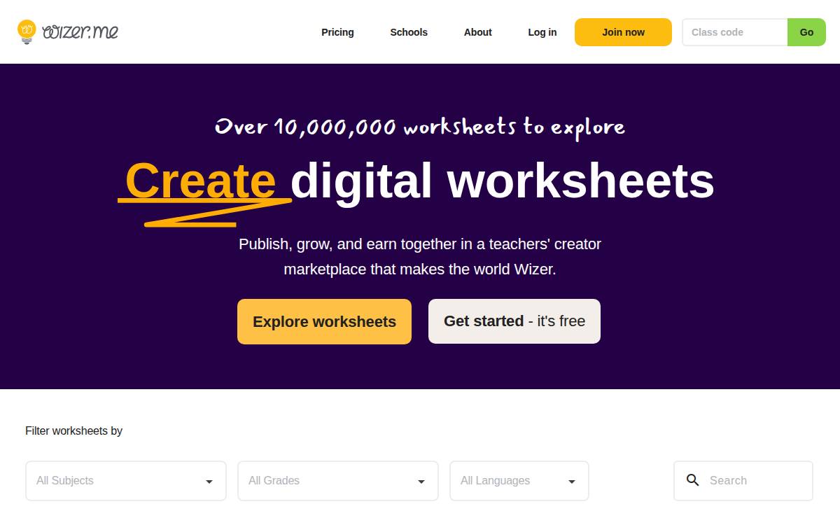 Wizer website preview