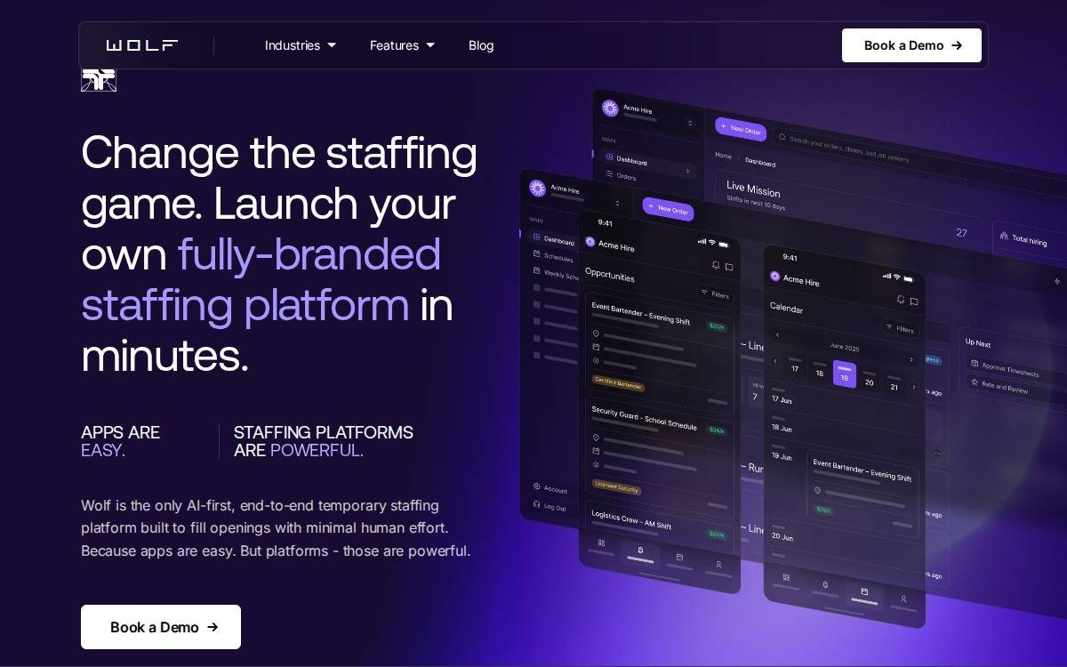 Wolf website preview