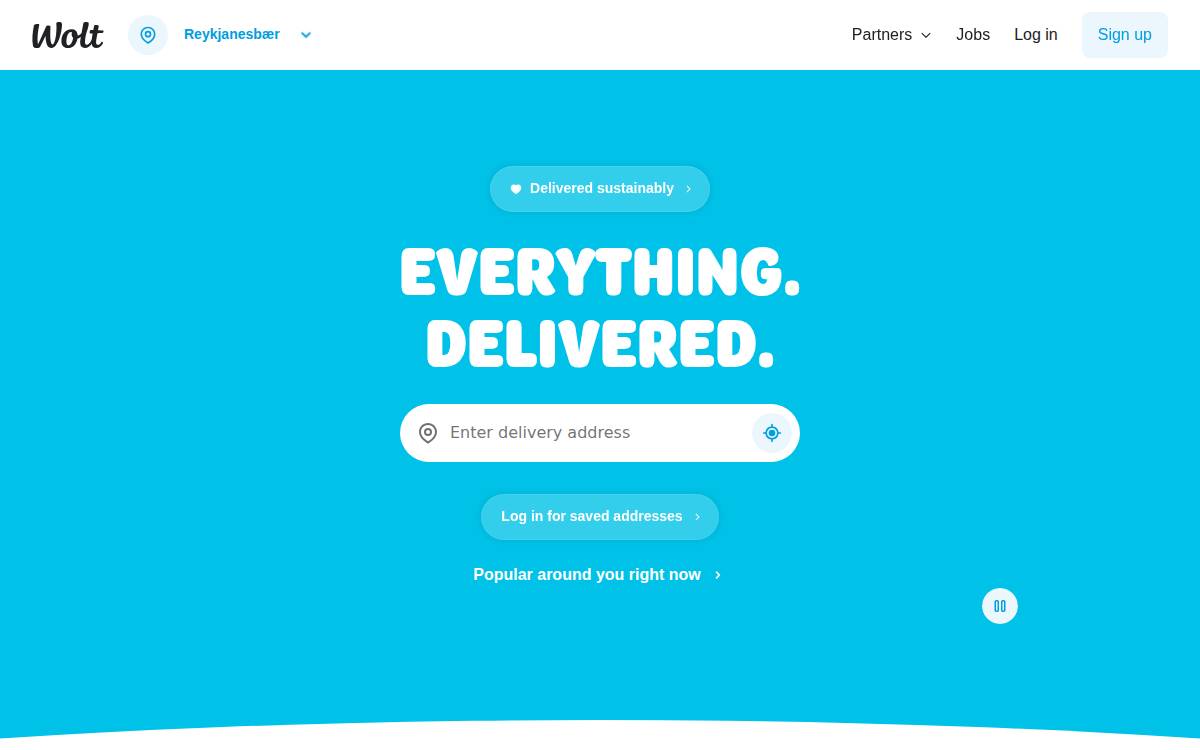 Wolt website preview