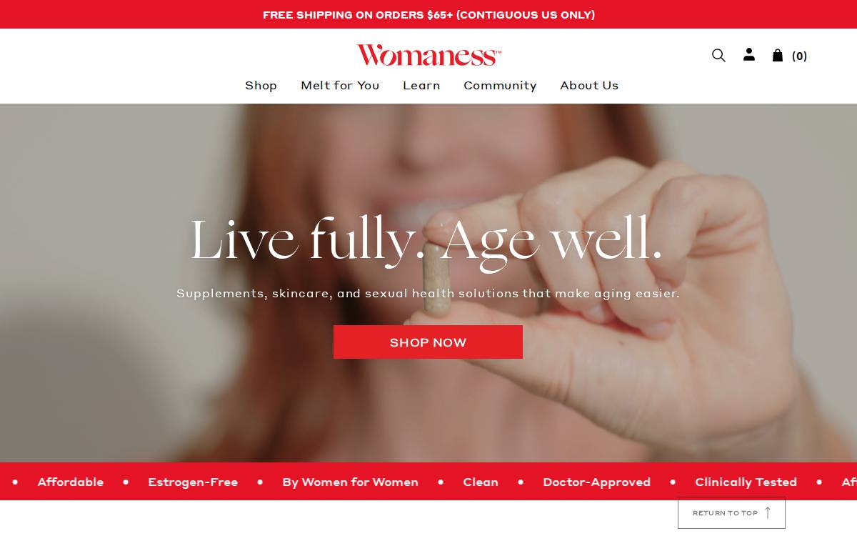 Womaness website preview