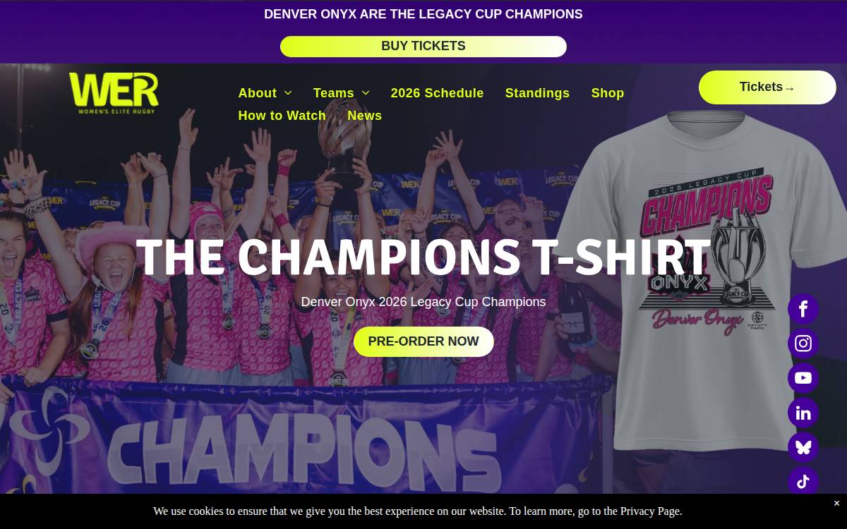 Women'S Elite Rugby website preview