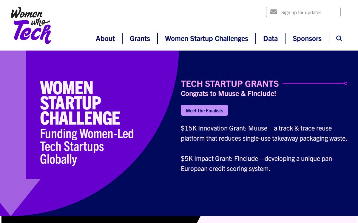 Women Who Tech website preview