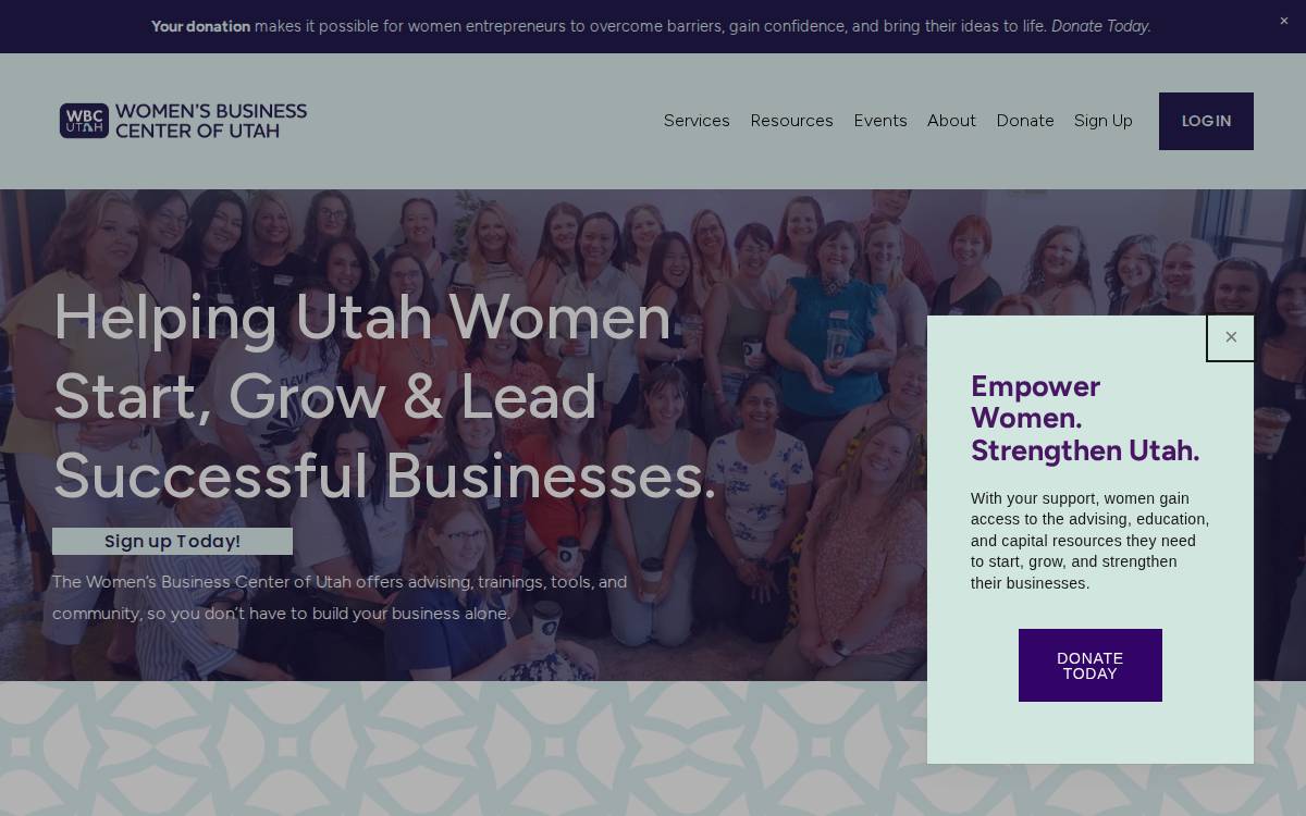 Womens Business Center of Utah website preview