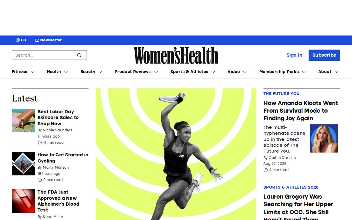 Womenshealthmag website preview
