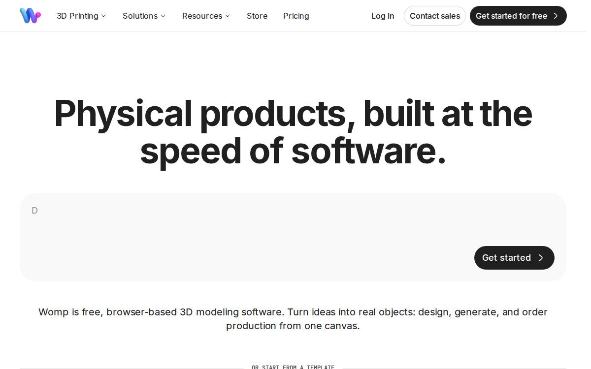 Womp studio website preview