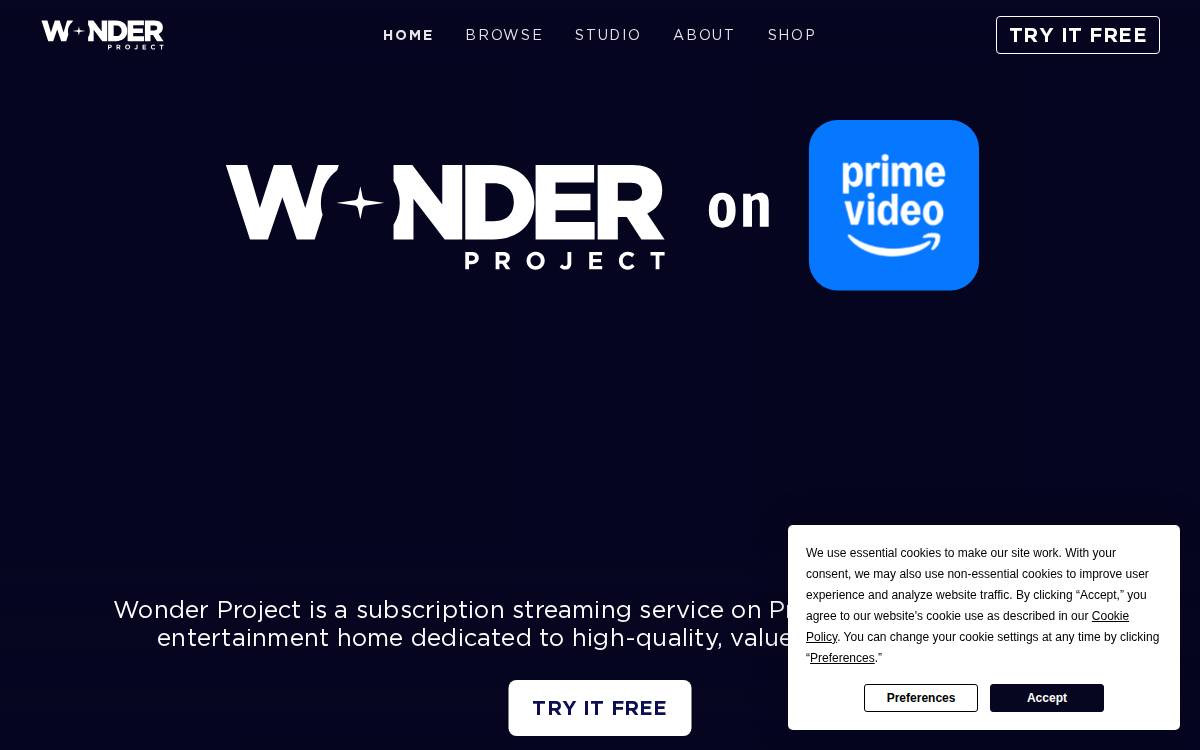 Wonder Project website preview