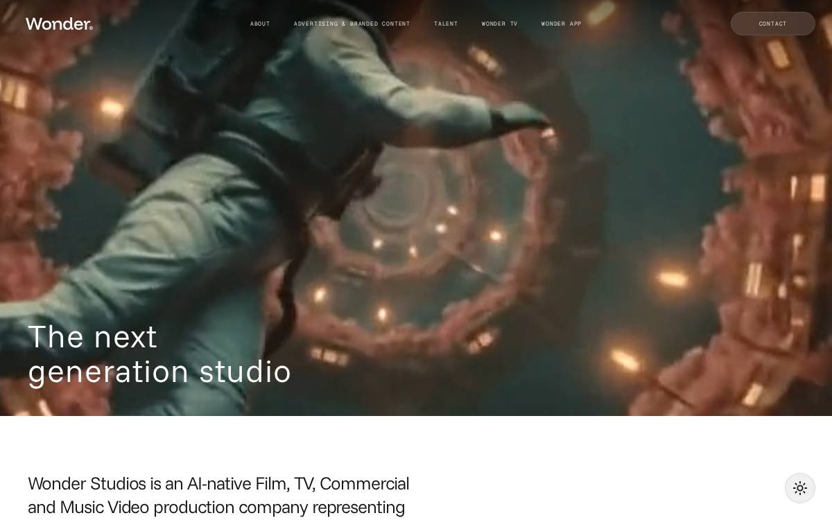 Wonder Studios website preview