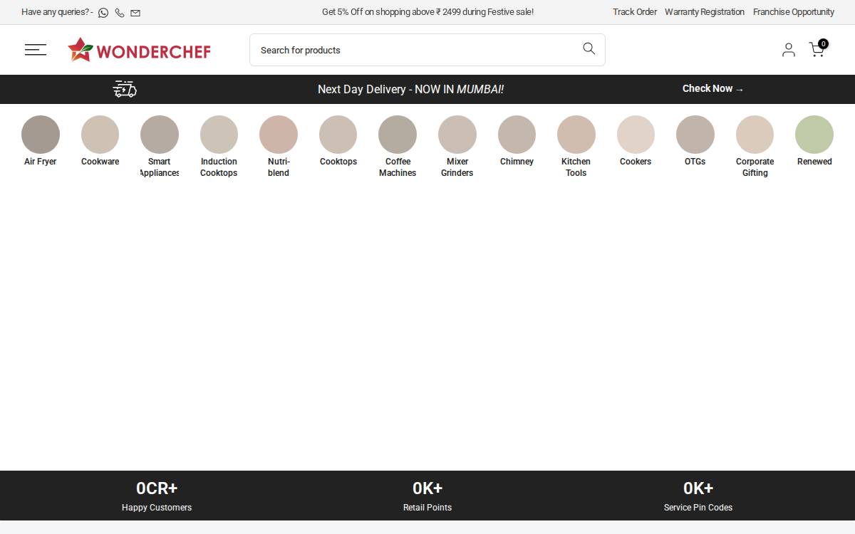 Wonderchef website preview