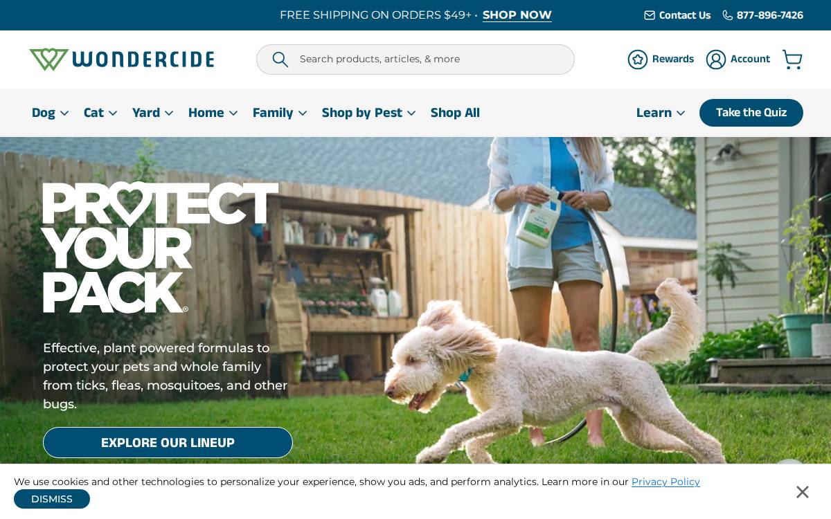 Wondercide website preview