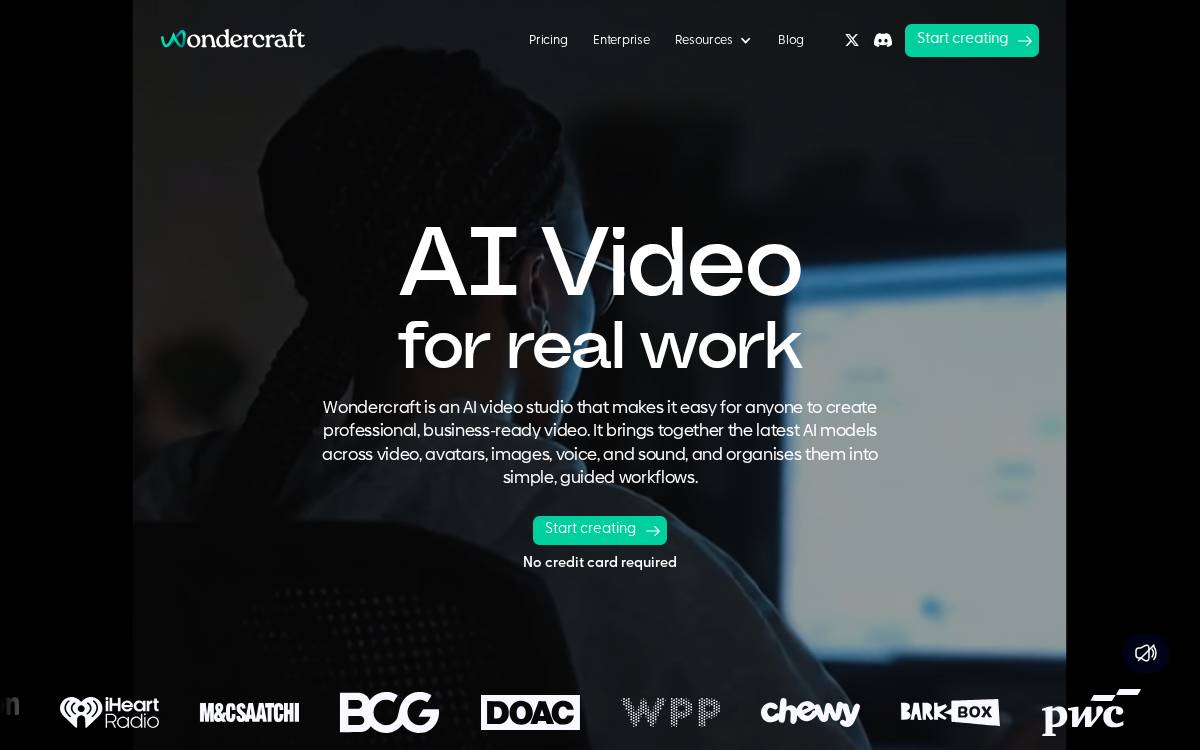 Wondercraft website preview