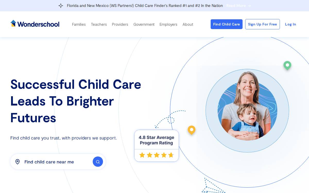 Wonderschool website preview