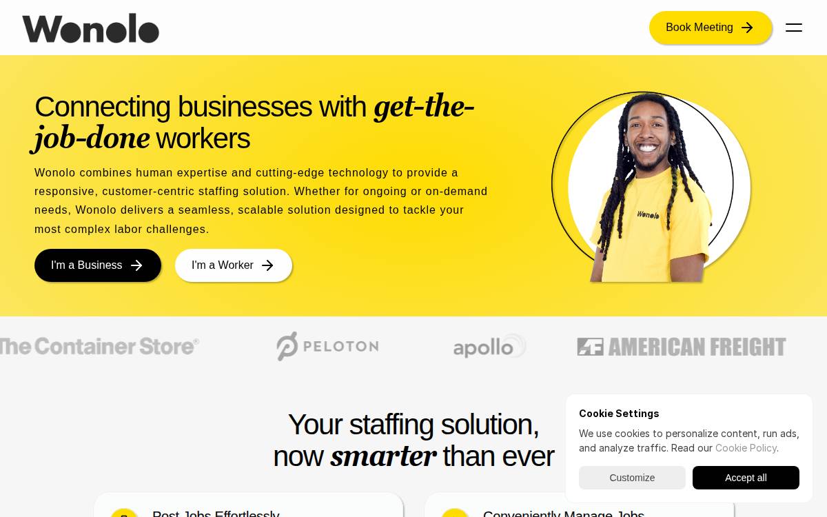 Wonolo website preview