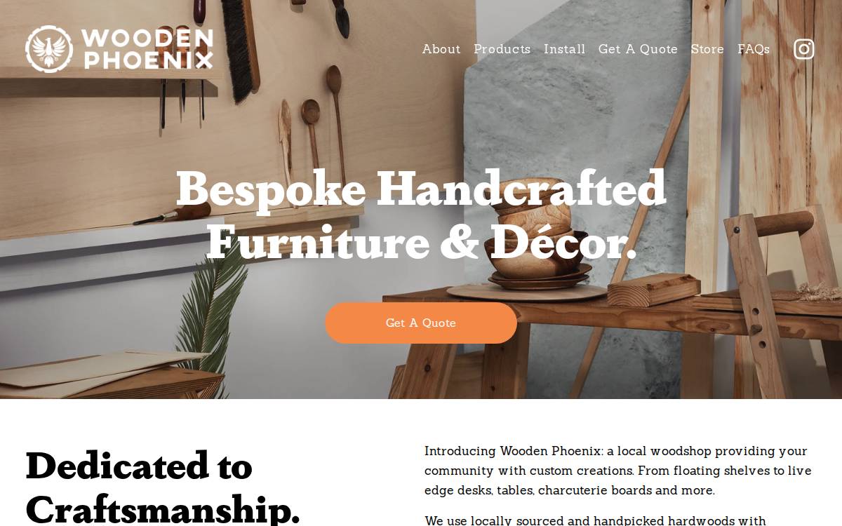 Woodenphoenix website preview