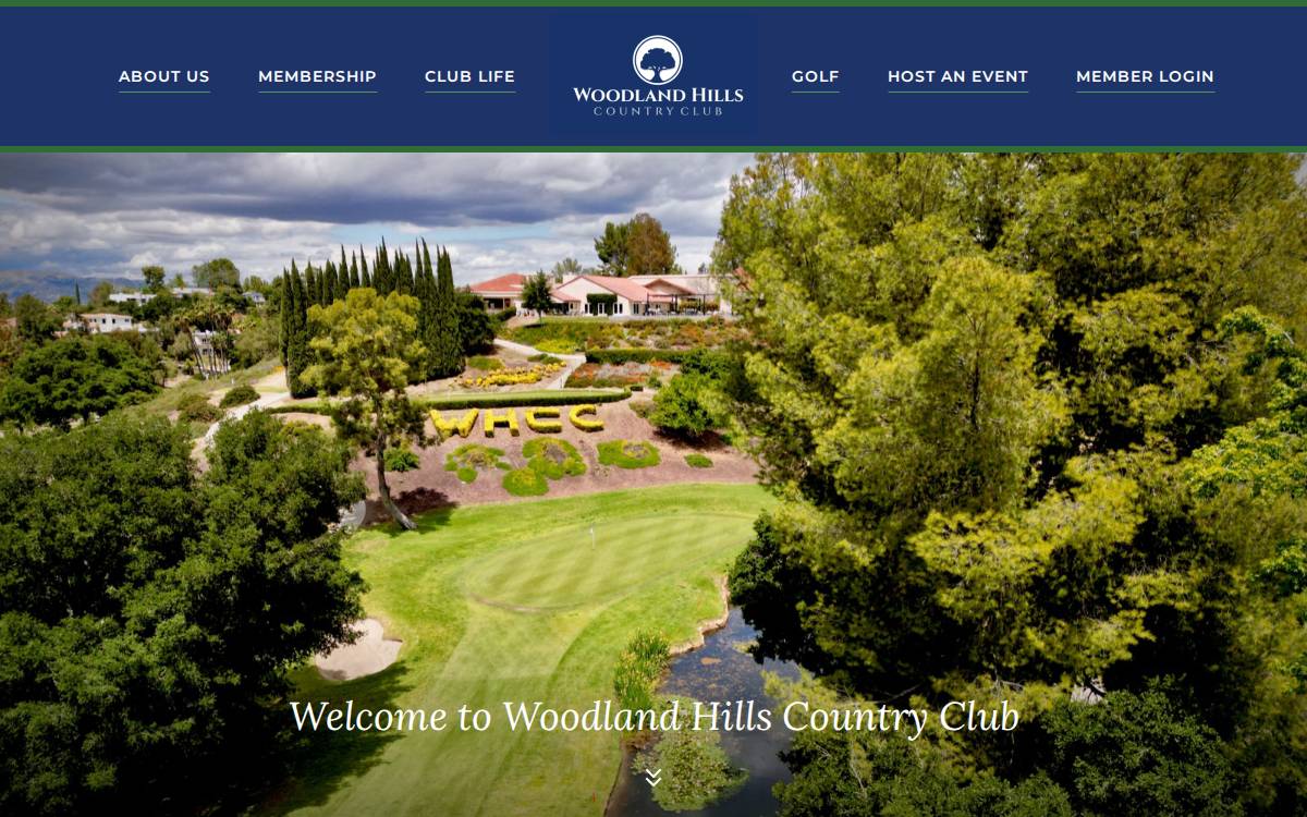 Woodland Hills Country Club website preview
