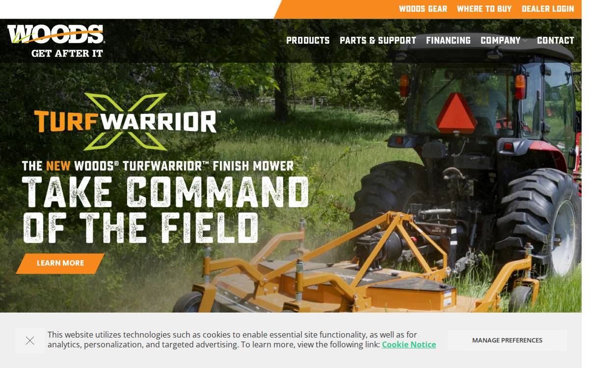 Woodsequipment website preview