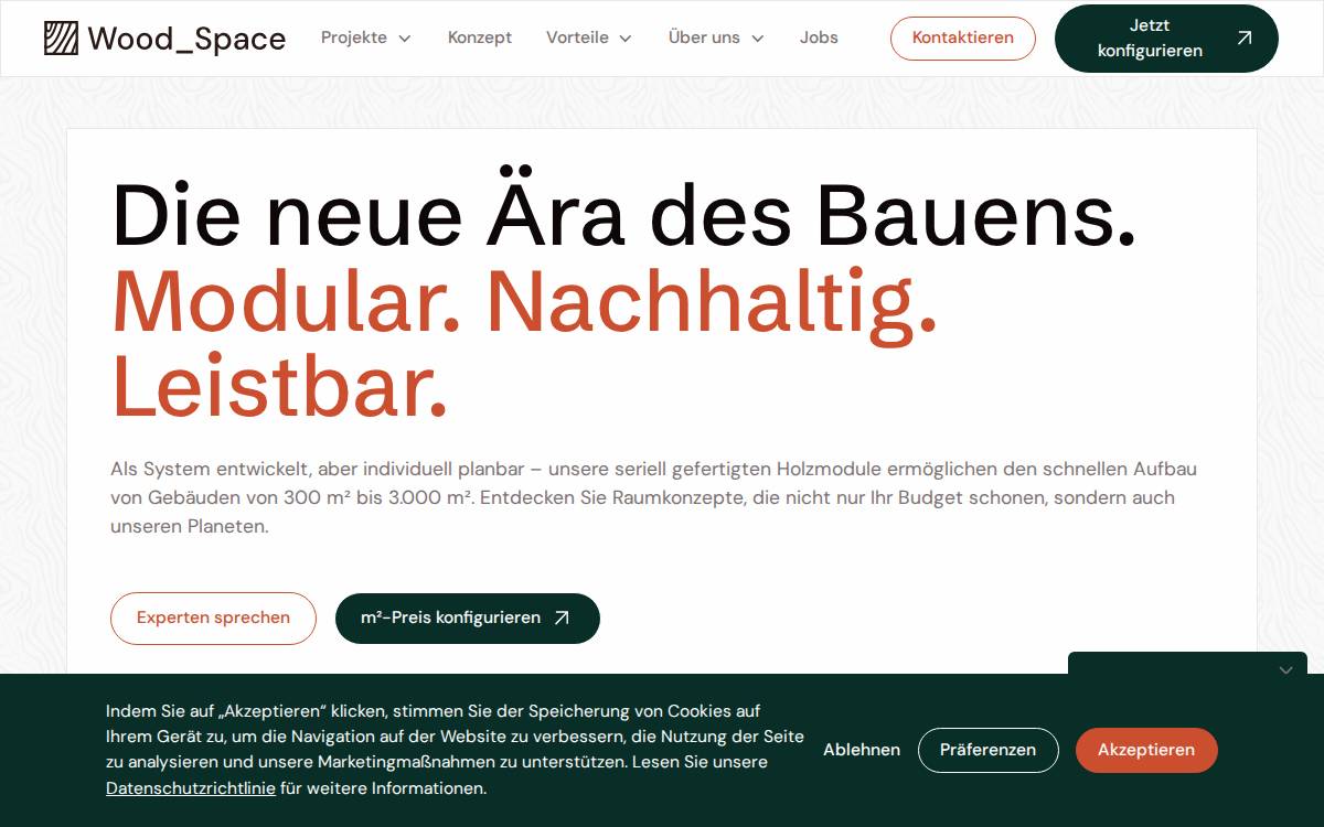 Woodspace website preview