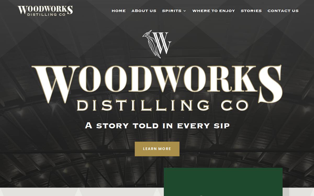 Woodworks Distilling website preview