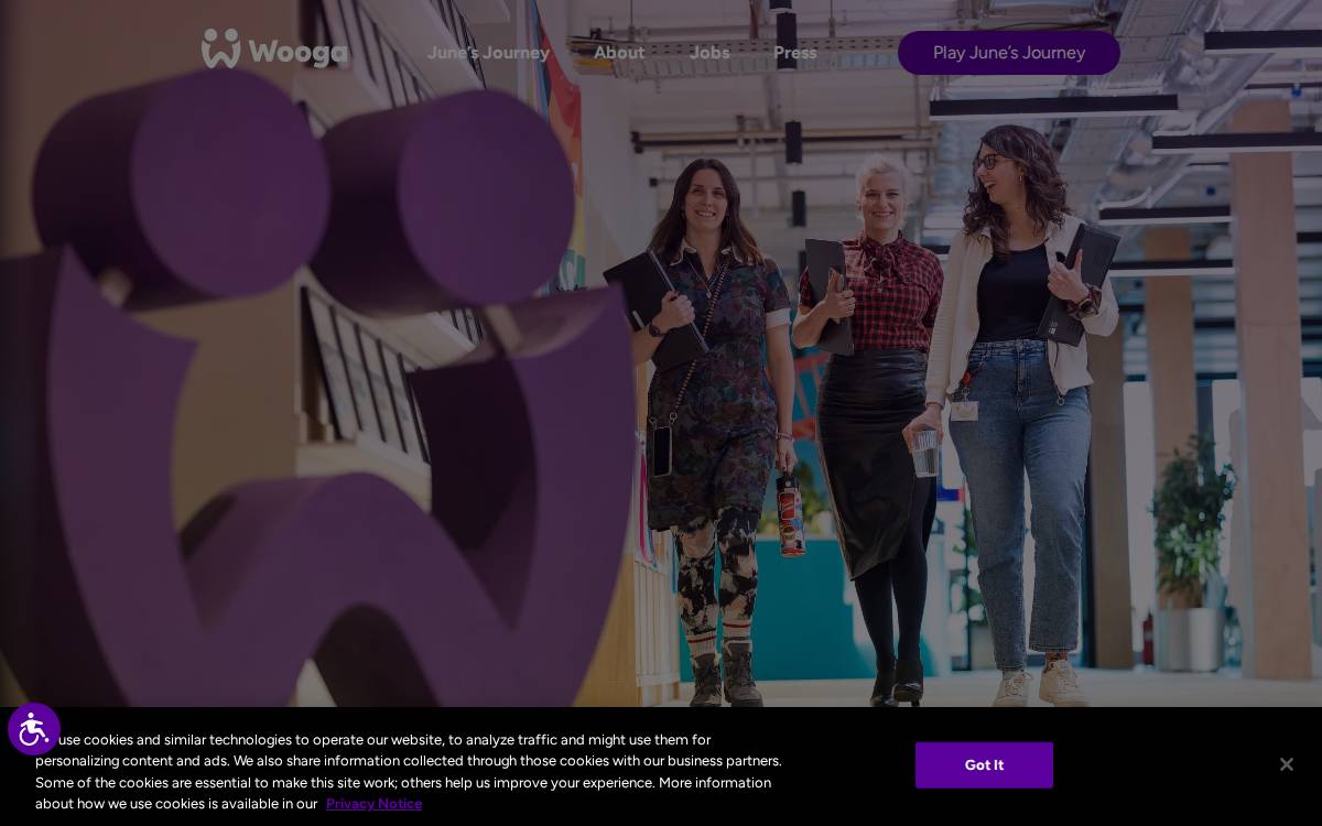 wooga website preview