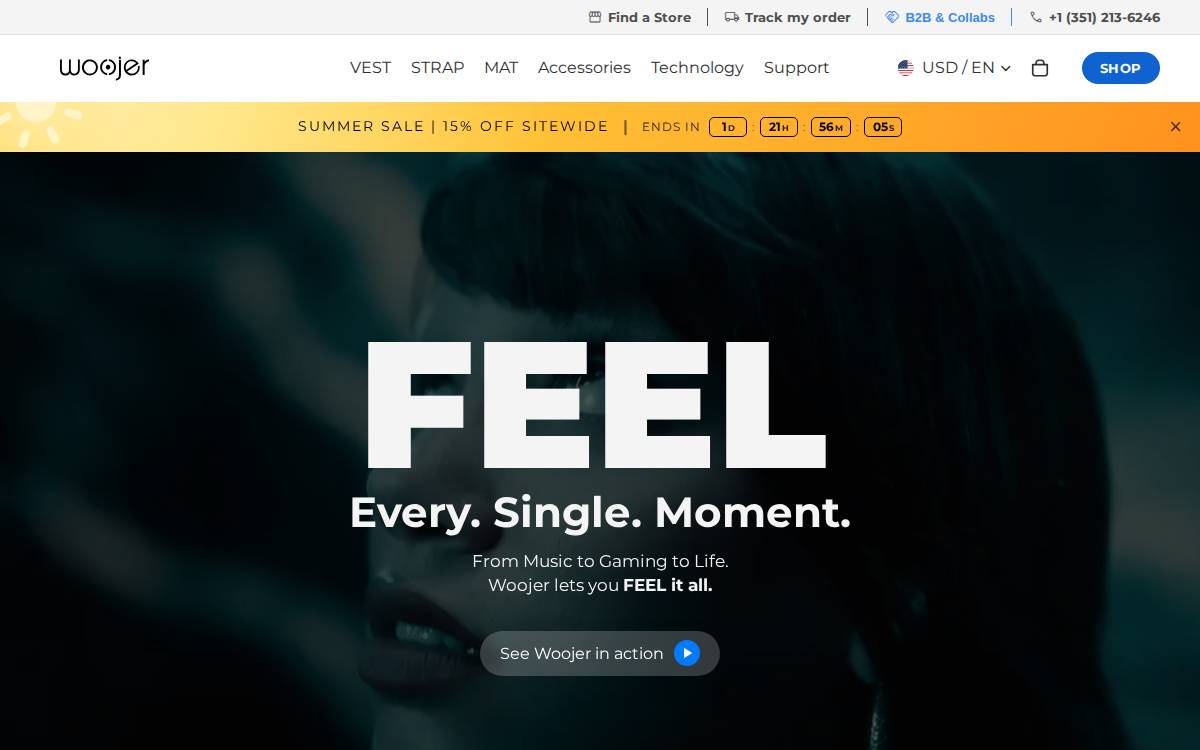 Woojer website preview