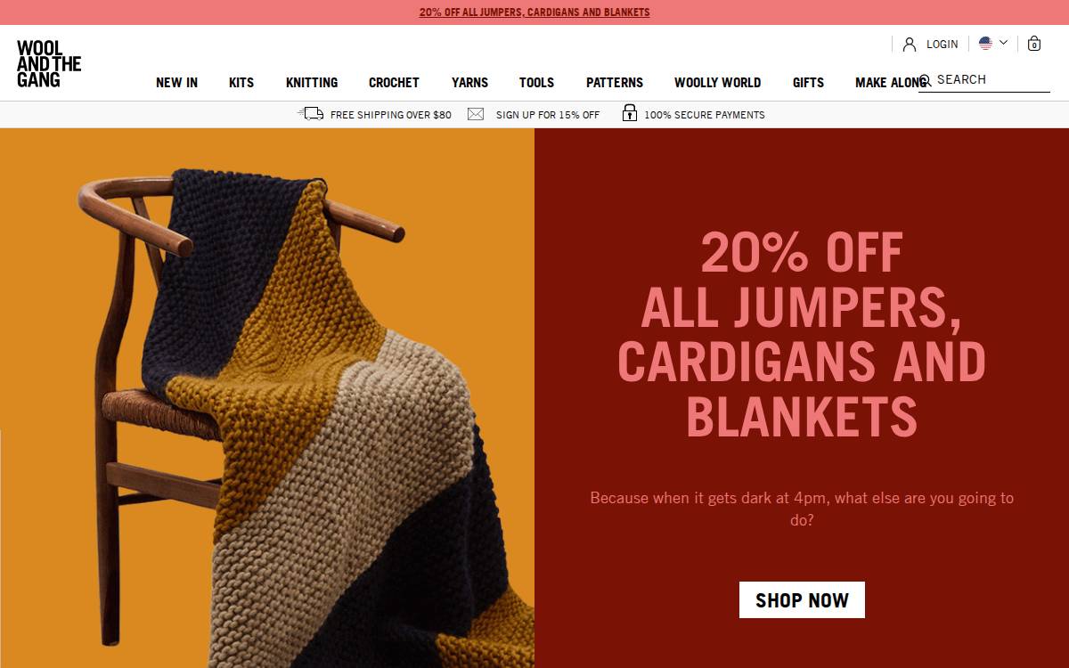 Wool And The Gang website preview