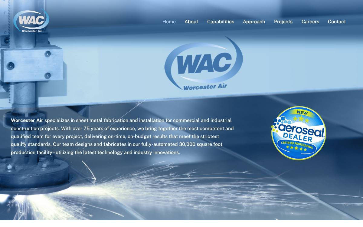 Worcester Air website preview