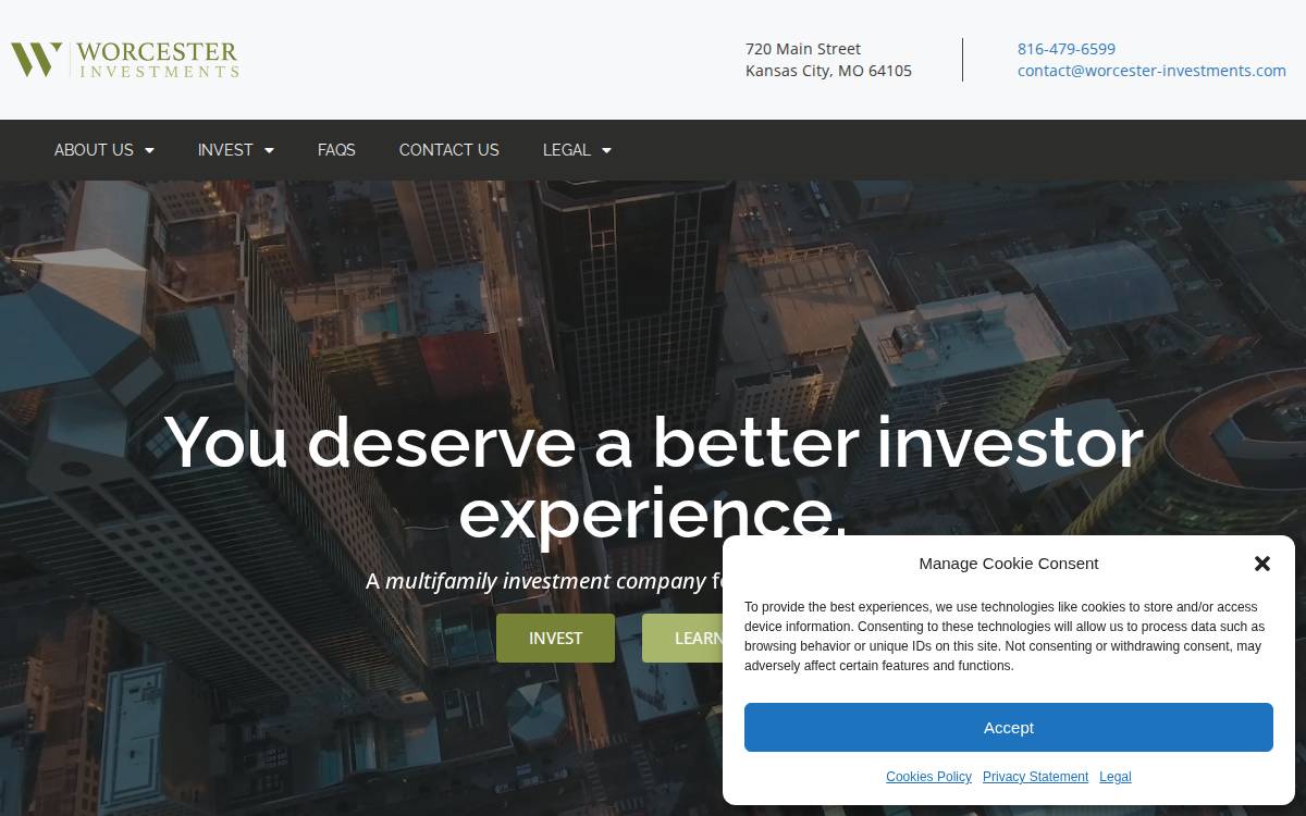 Worcester Investments website preview