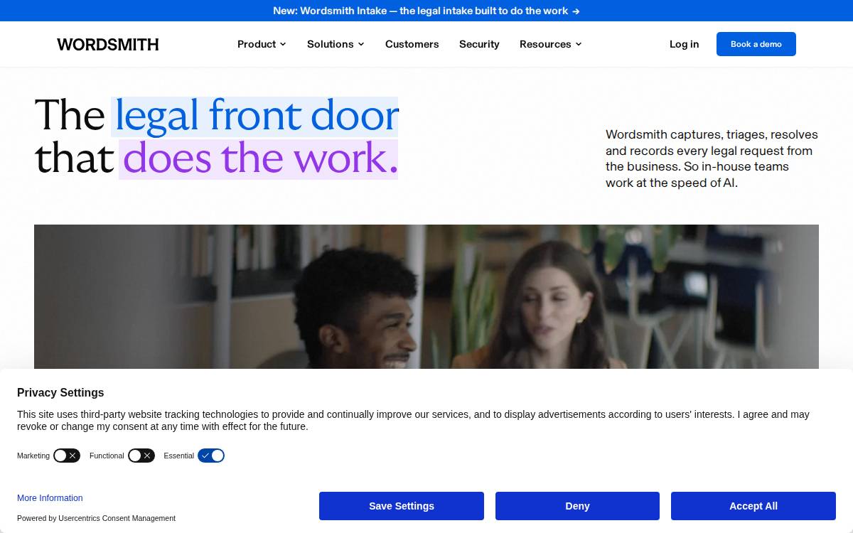 Wordsmith AI website preview