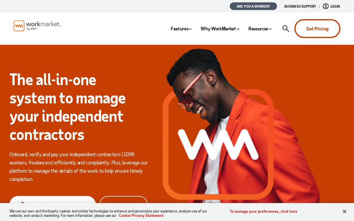Work Market website preview