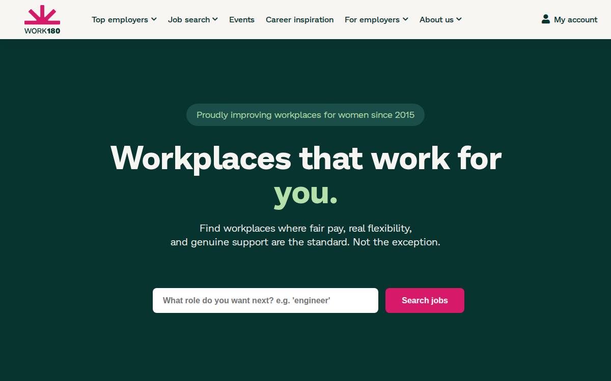 WORK180 website preview